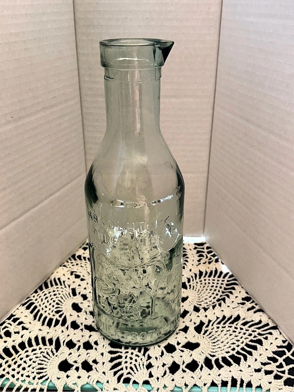 Absolutely Pure Milk Glass Bottle Carafe- no lid